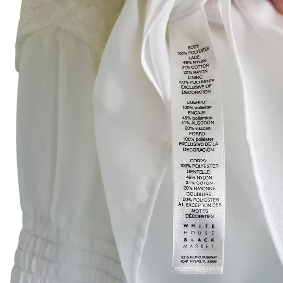 WHBM Ivory / Cream Feminine Long Sleeve Blouse with Lace Size 2 Never Worn - Picture 5 of 10